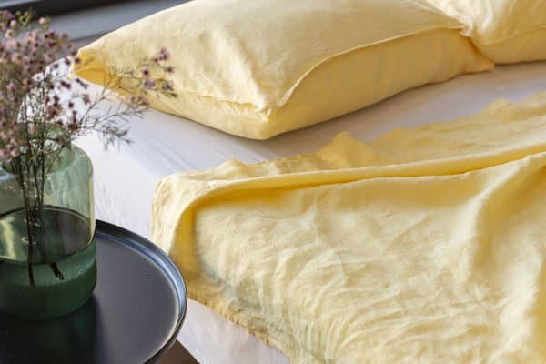 lavie topsheet Oberleintuch aus 100% Leinen in zitronengelb