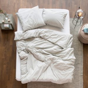 Bettwäsche aus Bio-Baumwolle von lavie. Nachhaltige Bettbezüge aus Bio-Baumwolle mit Tropfen Muster in creme