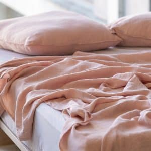 Linus Topsheet Oberleintuch aus 100% Leinen in blush rosa